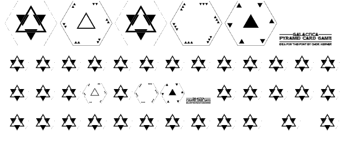 Galactica Pyramid Card Game font
